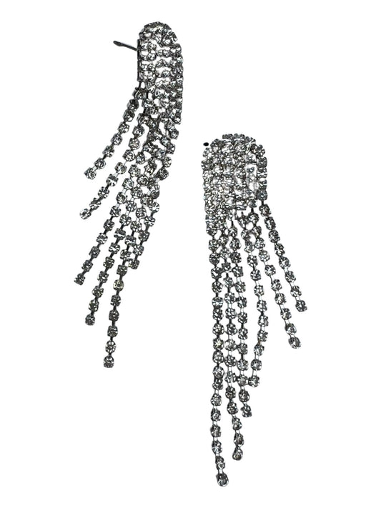 Brake My Heart Rhinestone Fringe Statement Earrings