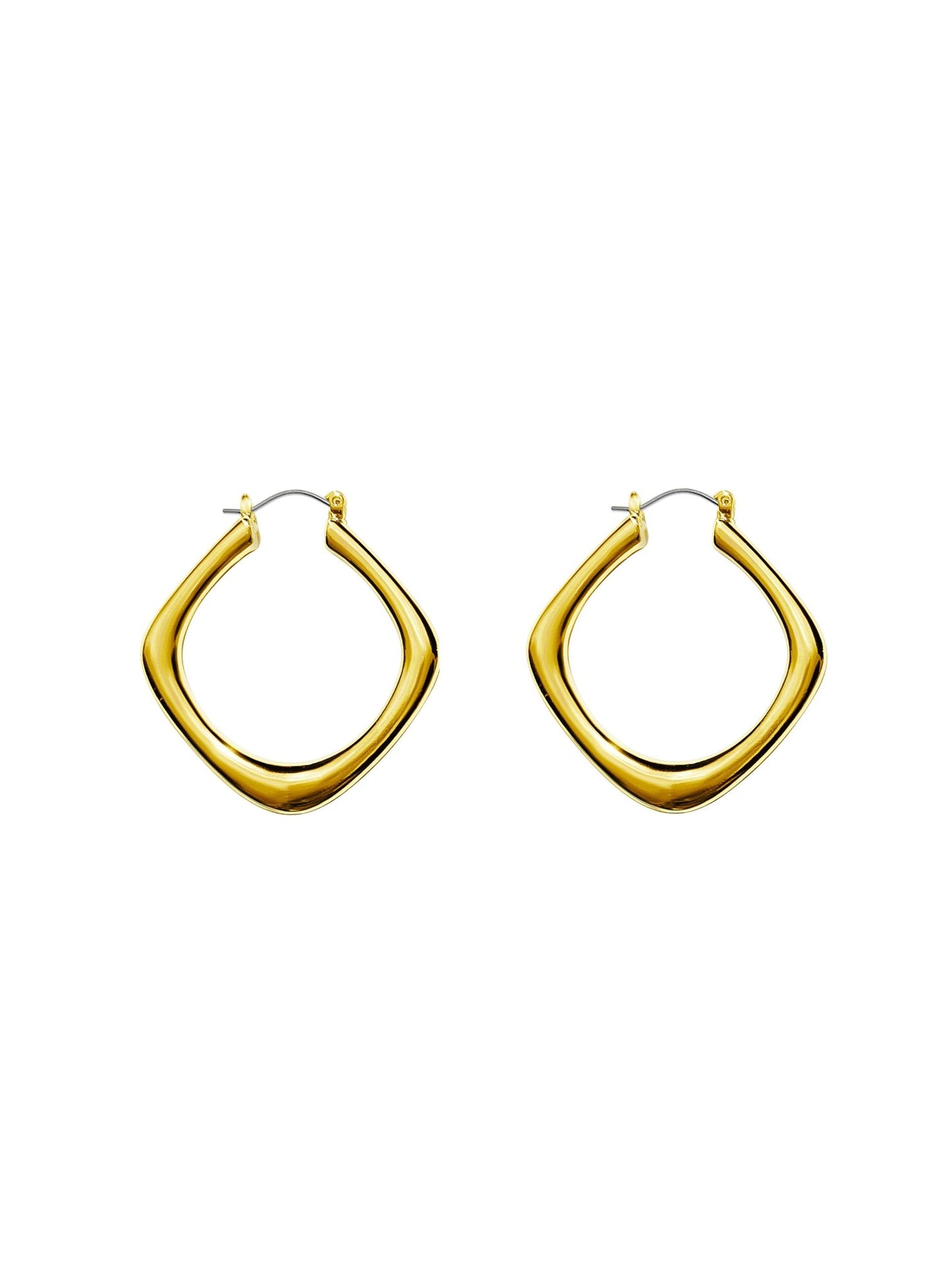 Diamond Shaped Pillow Hoop Earrings