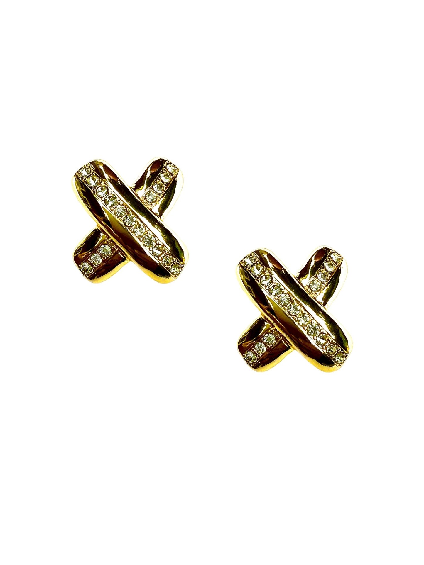 X Statement Stud Earring With Crystal Accents