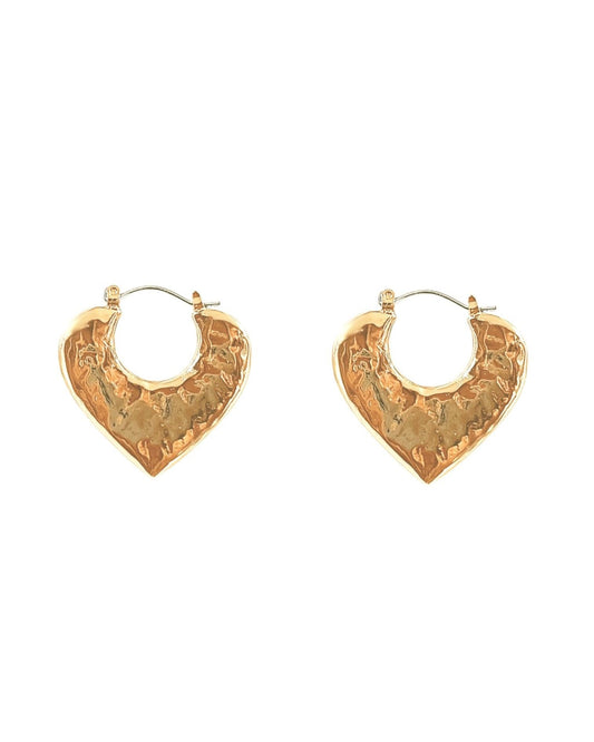 Hammed Heart Hoop Earrings