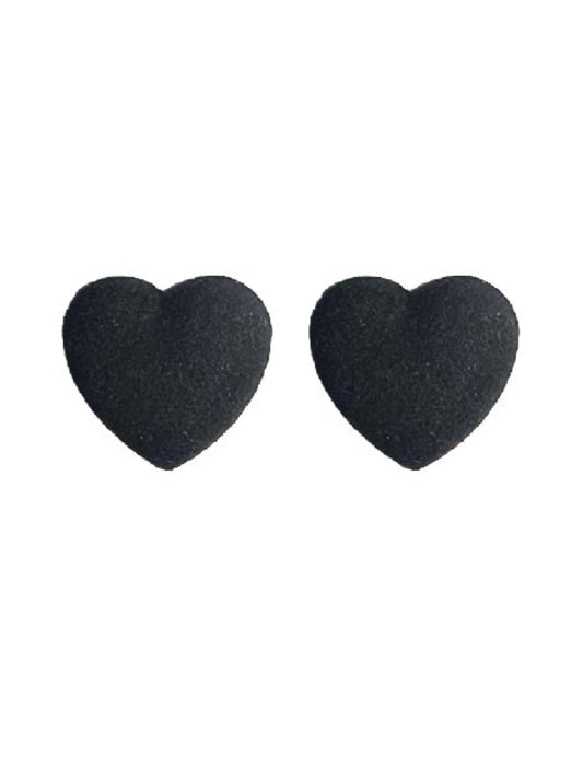 Velvet Heart Statement Stud Earrings