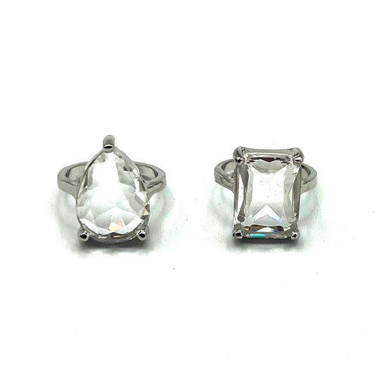 Crystal Cocktail Ring Set