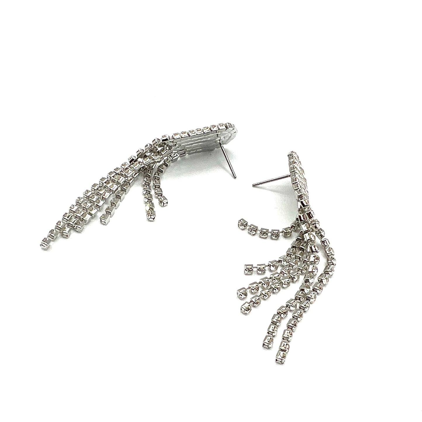 Brake My Heart Rhinestone Fringe Statement Earrings