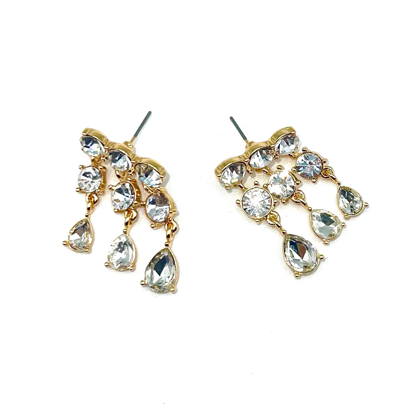 3 Row Crystal Drop Statement Earring