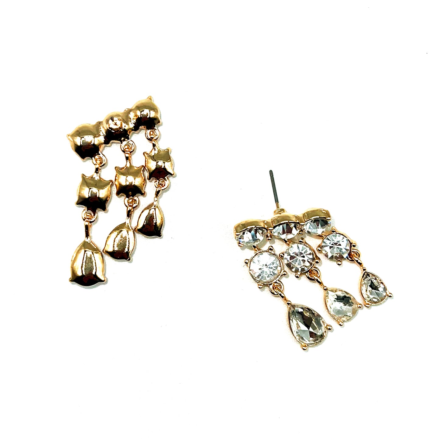 3 Row Crystal Drop Statement Earring